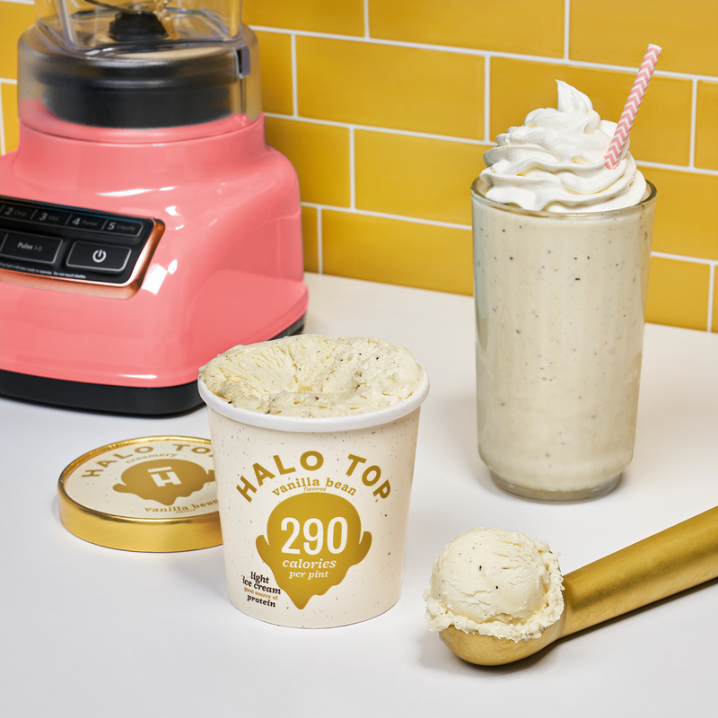 Halo Top Low-Calorie Vanilla Bean Light Ice Cream Pint, 16 fl oz