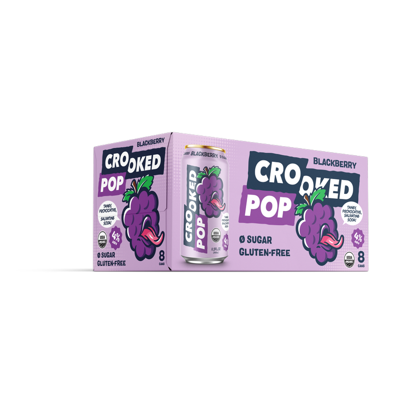 Crooked Pop Organic Blackberry Hard Soda 8pk 12oz Can
