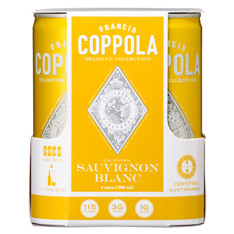 Coppola Diamond Collection Sauvignon Blanc White Wine, California, 250 mL 4-pack