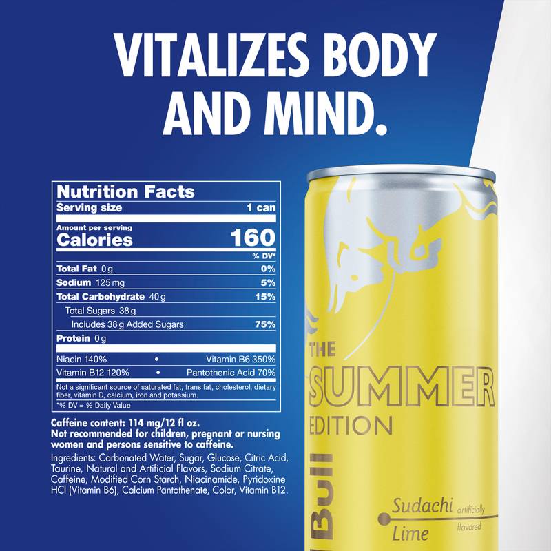 Red Bull Summer Edition Sudachi Lime Energy Drink 12oz Can