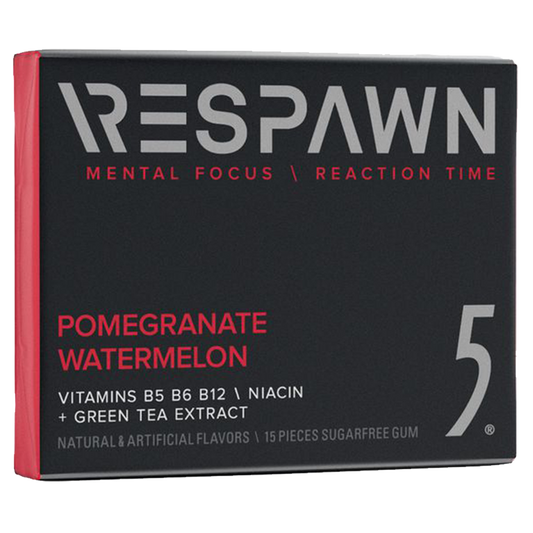 Respawn by 5 Gum Pomegranate Watermelon Gaming Gum 15ct