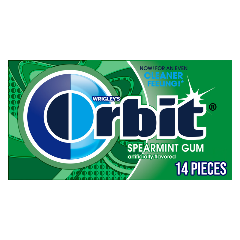 ORBIT Gum Spearmint Sugar Free Chewing Gum, Single Pack, 14 Piece