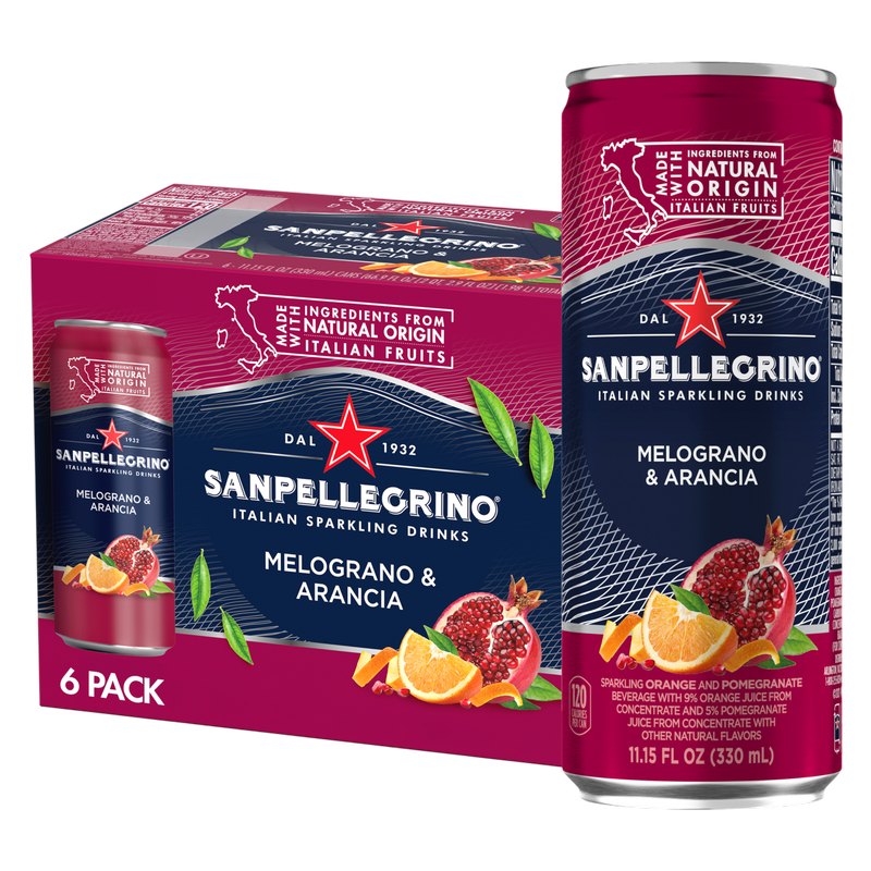 San Pellegrino Orange & Pomegranate Sparkling Beverage 6pk 330ML Can