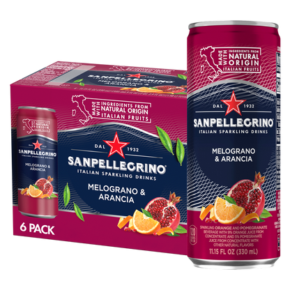 San Pellegrino Orange & Pomegranate Sparkling Beverage 6pk 330ML Can