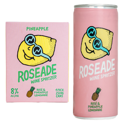 Roseade Pineapple Lemon Spritz 4pk 250ml Cans