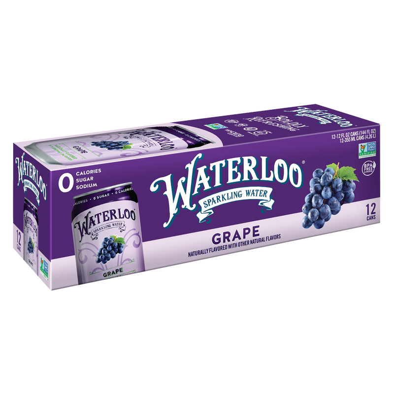 Waterloo Sparkling Grape Water 12pk 12oz Can – Virtual Concession Stand