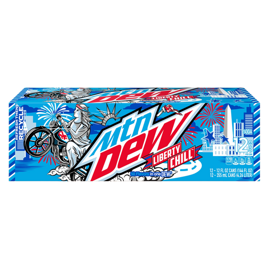 Mtn Dew Liberty Chill Soda 50 Flavors In One DEW 12pk 12oz Btl