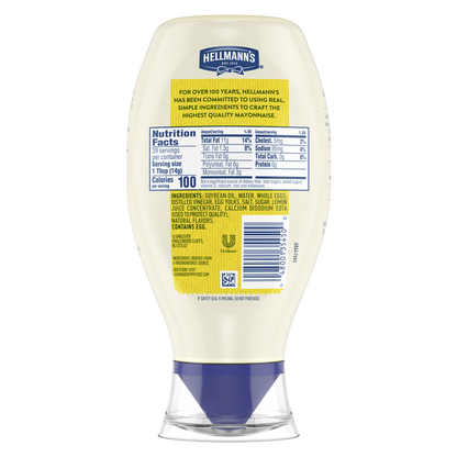 Hellmann's Real Mayonnaise Easy Out Squeeze Bottle 20oz