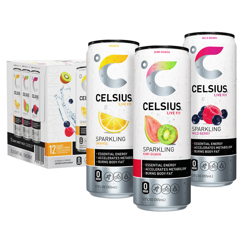CELSIUS Sparkling Variety Pack Essential Energy Drink 12pk 12oz Can