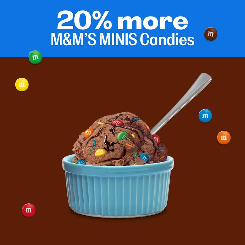 M&M'S Chocolate Ice Cream with M&M'S Minis Candies Chocolate Ice Cream, 14oz