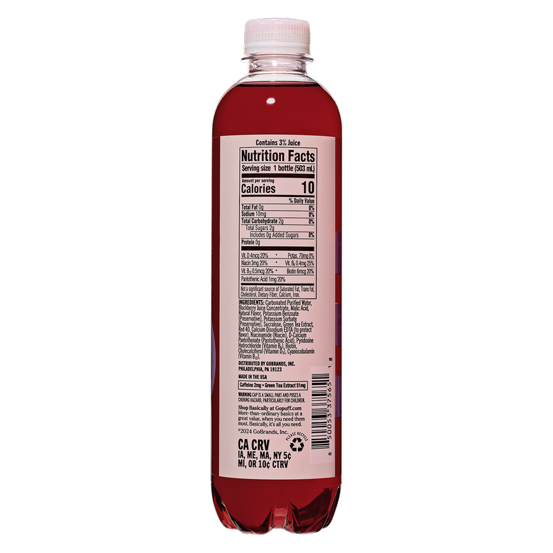 Basically Black Raspberry Sparkling Water 17oz