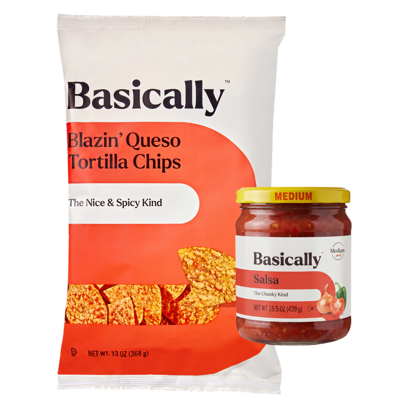 Basically Blazin' Queso Tortilla Chips & Basically Salsa