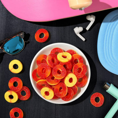 Trolli, Peachie O's Gummy Rings Candy, Sour, 4.25 oz