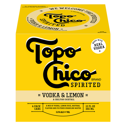 Topo Chico Spirited Vodka & Lemon 4pk 12oz cans 5.9% ABV