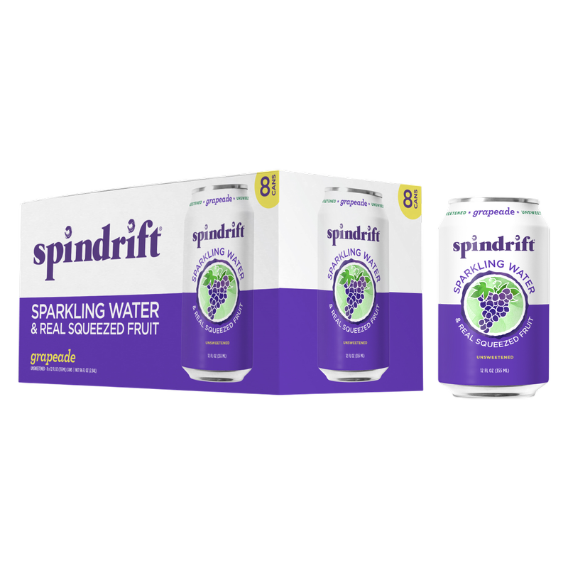 Spindrift Grapeade Sparkling Water 8pk 12oz Can