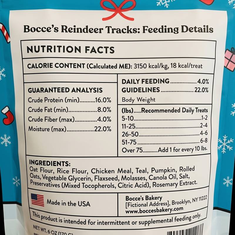 Bocce's Reindeer Tracks Dog Treats 6oz