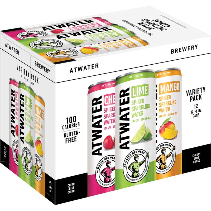Atwater Spiked Seltzer Variety 12pk 12oz Sleek Can 5.0% ABV