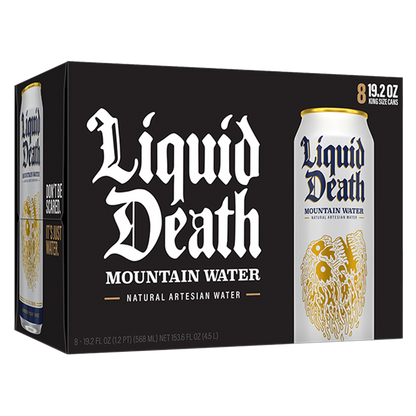 Liquid Death Mountain Water 8pk 19.2 oz King Size Can- XL