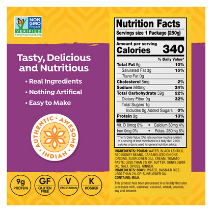 Tasty Bite Madras Lentil Protein Bowl 8.8oz