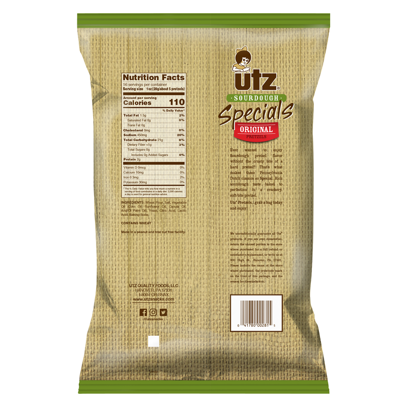 Utz Pretzels Sourdough Specials Original 16oz