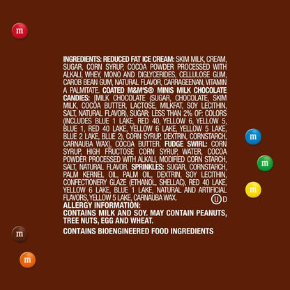 M&M'S Chocolate Ice Cream with M&M'S Minis Candies Chocolate Ice Cream, 14oz