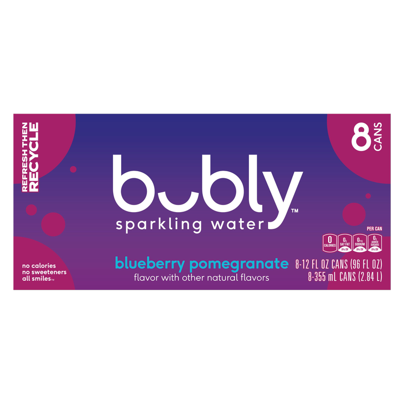 Bubly Blueberry Pomegranate 8pk 12oz Can
