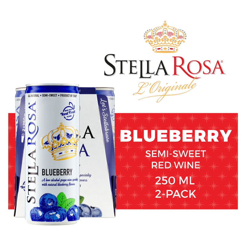 Stella Rosa Blueberry Semi-Sweet Red Wine 2Pk/250 ml