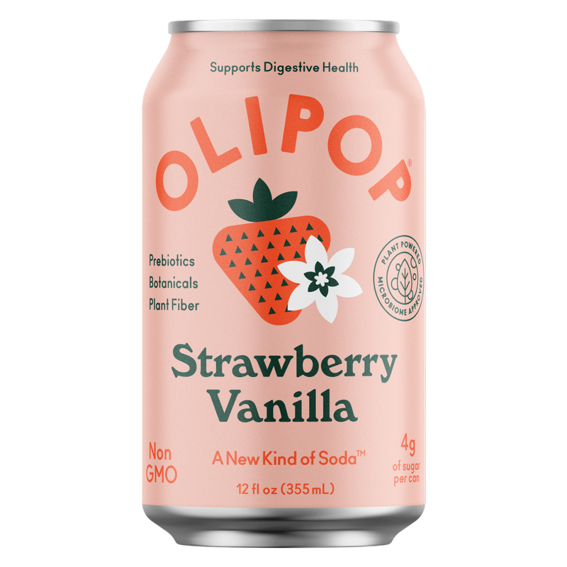 Olipop Strawberry Vanilla 12oz Can Shelf Stable