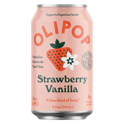 Olipop Strawberry Vanilla 12oz Can Shelf Stable