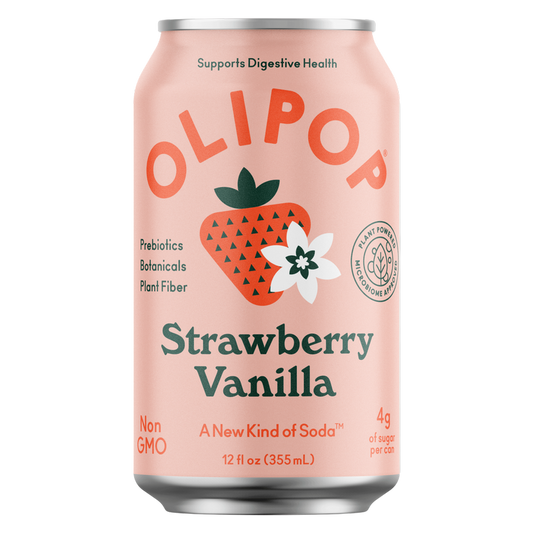 Olipop Strawberry Vanilla 12oz Can Shelf Stable
