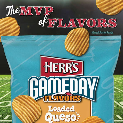 Herr's Game Day Loaded Queso Ripple Chips, 7 oz