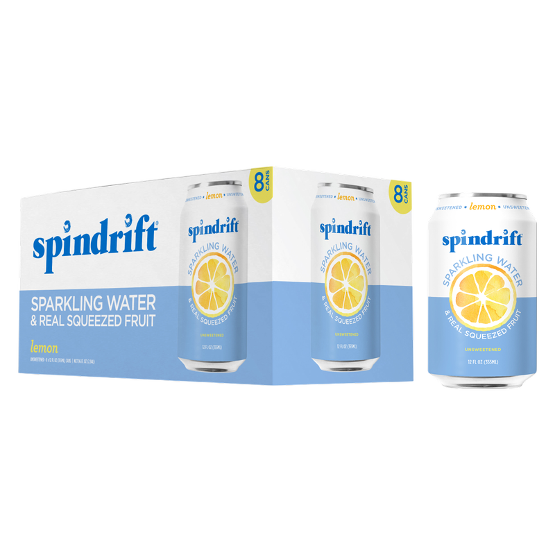 Spindrift Lemon Sparkling Water 8pk 12oz can