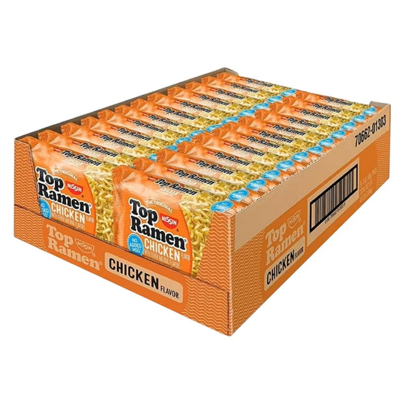 Nissin Top Ramen Chicken Flavor Ramen Noodle soup 3oz 24 CT