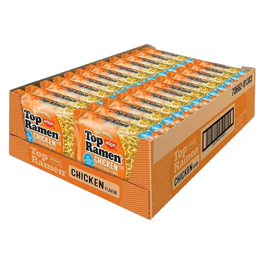Nissin Top Ramen Chicken Flavor Ramen Noodle soup 3oz 24 CT