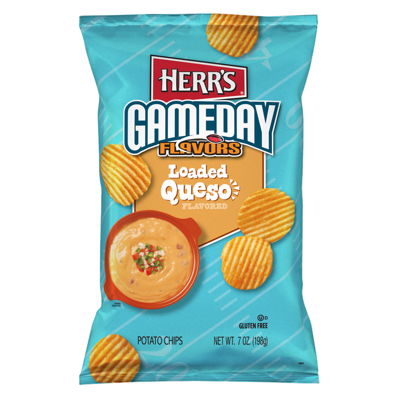 Herr's Game Day Loaded Queso Ripple Chips, 7 oz