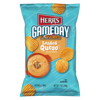 Herr's Game Day Loaded Queso Ripple Chips, 7 oz