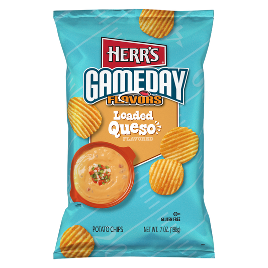 Herr's Game Day Loaded Queso Ripple Chips, 7 oz