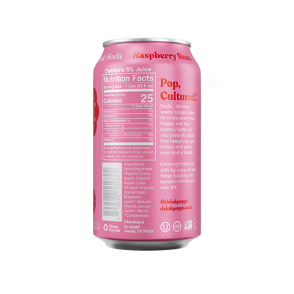 Poppi Prebiotic Soda Raspberry Rose 12oz Can