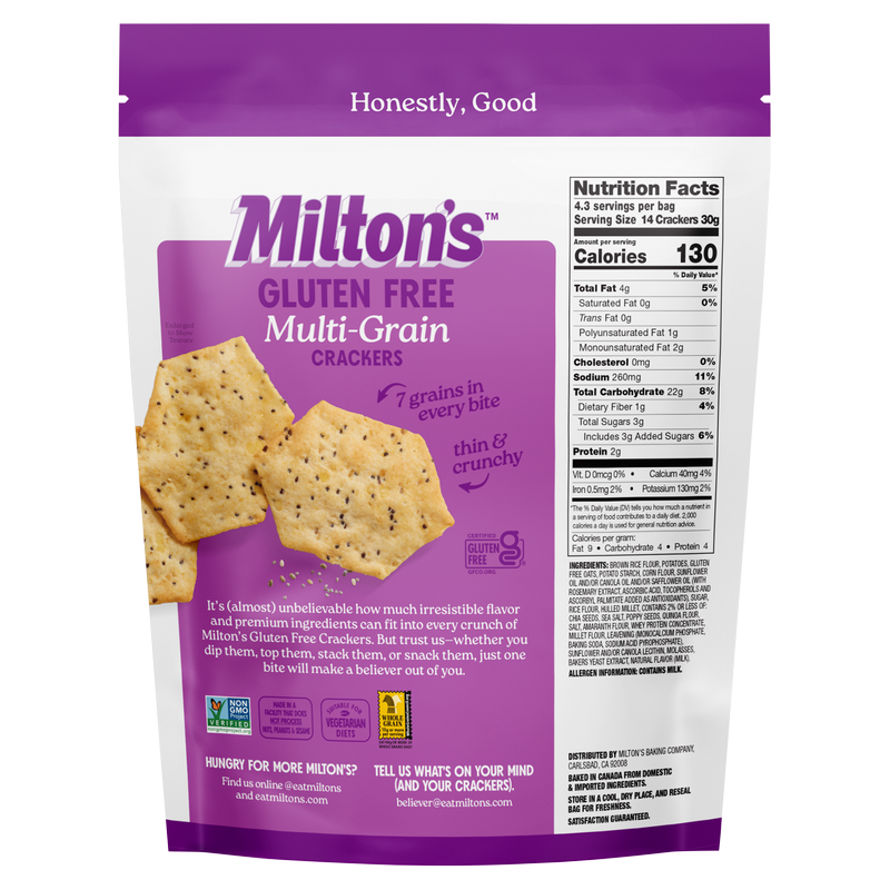 Milton's Gluten Free Multi Grain Crackers 4.5oz
