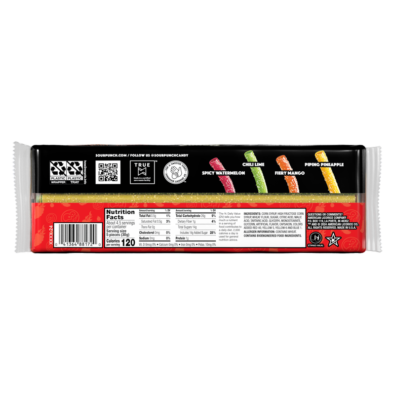 Sour Punch Scorchin' Straws, 4.5oz