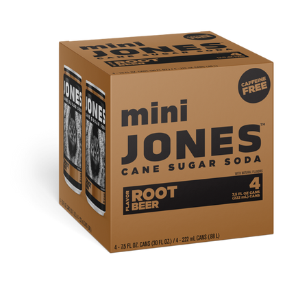 Jones Soda Root Beer 4pk 7.5oz Mini Can