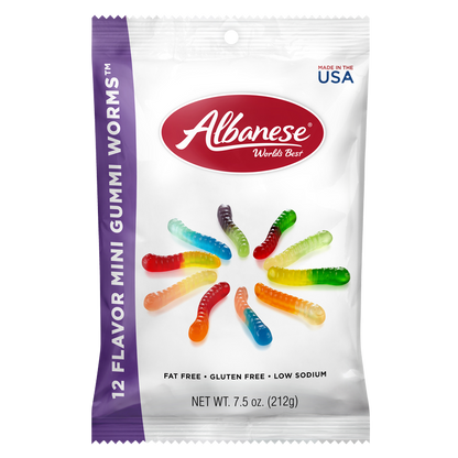 Albanese Confectionery 12 Flavor Mini Gummi Worms 7.5oz