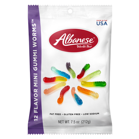 Albanese Confectionery 12 Flavor Mini Gummi Worms 7.5oz