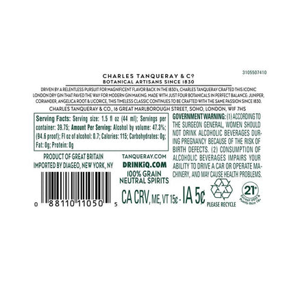 Tanqueray London Dry Gin, 1.75 L (94.6 Proof)
