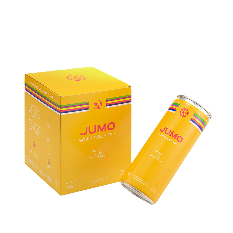 JUMO Soju Cocktail Mango Yuja Citrus Mint 4pk