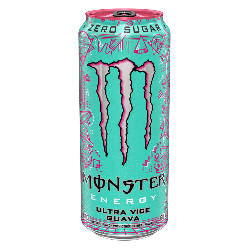 Monster Energy Ultra Vice Guava Energy Drink 16oz Can