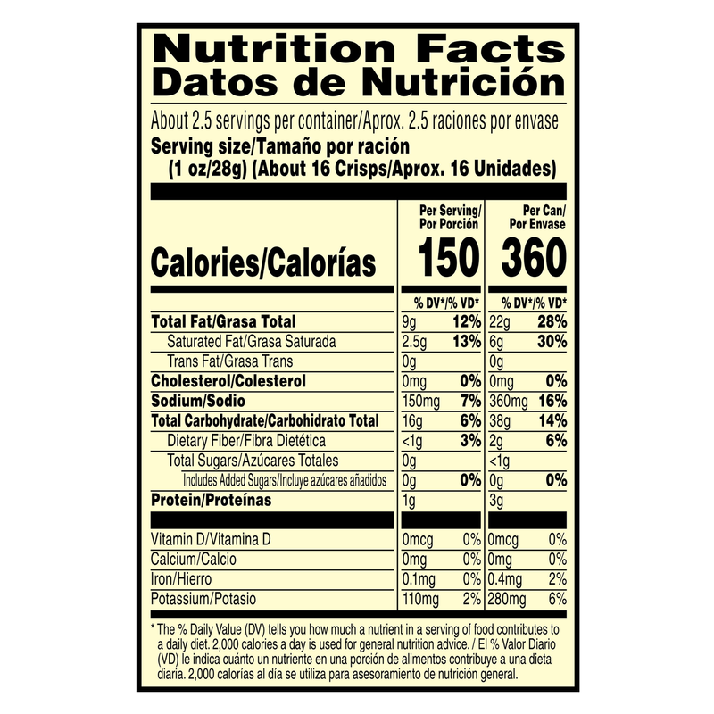 Pringles Potato Crisps Chips Original 2.3oz Grab N' Go