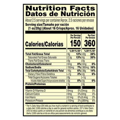 Pringles Potato Crisps Chips Original 2.3oz Grab N' Go