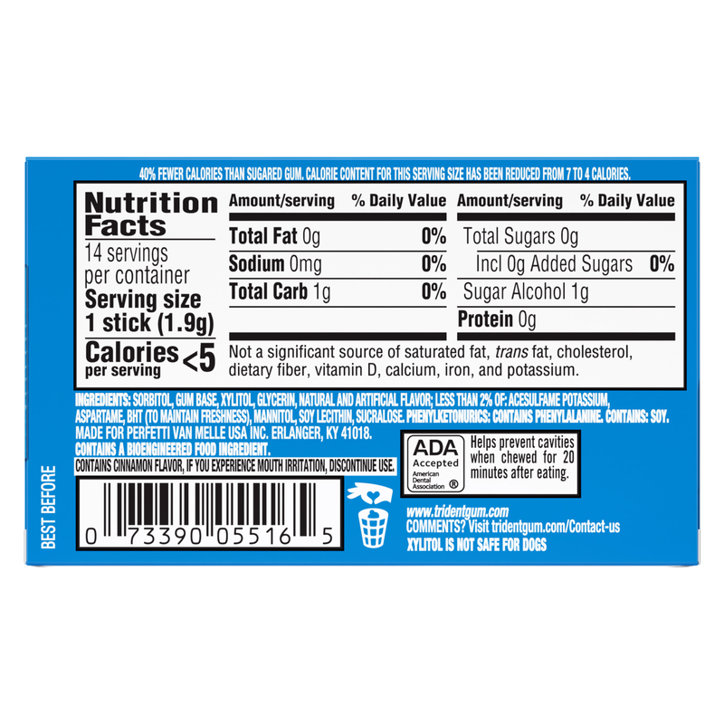 Trident Original Flavored Gum, 14pc
