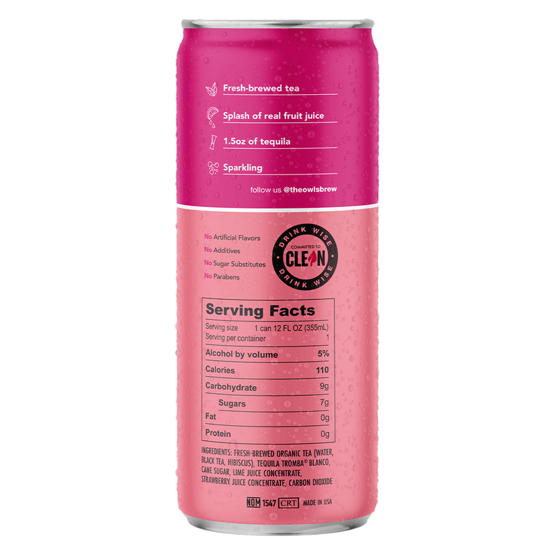 Owl's Brew Skinny Hibiscus Margarita 4pk 12oz Can 5% ABV